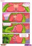 absurd_res amaryllis_(lustragon) anal anthro anus anus_lick bodily_fluids butt butt_grab comic comic_panel cunnilingus dialogue digital_drawing_(artwork) digital_media_(artwork) dragon duo english_text female gaping genitals hair hand_on_butt hi_res horn leaf licking lustragon male male/female male_rimming_female mythological_creature mythological_scalie mythology nude oral outside pink_body plant pussy red_hair red_pussy rimming rimming_female saliva saliva_on_pussy saliva_on_tongue scalie sex snappy_(lustragon) text thorns tongue tongue_out vaginal watermark wet