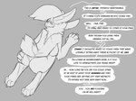 anthro dialogue digital_drawing_(artwork) digital_media_(artwork) english_text evan_(sharkrags) female greyscale hand_on_butt lagomorph leporid looking_back mammal monochrome pose rabbit solo speech_bubble talking_to_viewer text watsup