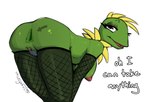 absurd_res amphibian anthro anus armwear bent_over breasts butt clothing conditional_dnp covering covering_crotch crossgender eyelashes female fishnet_armwear fishnet_clothing fishnet_legwear frog grey_body hi_res kermit_the_frog legwear looking_at_viewer looking_back mtf_crossgender muppets nipples non-mammal_breasts non-mammal_nipples presenting presenting_anus presenting_hindquarters pussy_tape singafurian solo tape triangle_anus