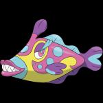 1:1 2016 alpha_channel bruxish colorful_theme female feral fish generation_7_pokemon hi_res lips marine nintendo official_art pink_eyes pokemon pokemon_(species) sharp_teeth simple_background solo teeth transparent_background unknown_artist