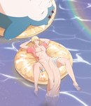 absurd_res beach_style_snorlax duo generation_1_pokemon hi_res holowear_(pokemon) human inflatable inner_tube interspecies loose_skin male male/male mammal nintendo not_furry_focus pokemon pokemon_(species) pokemon_unite pokephilia snorlax tapirclip volo_(pokemon) water