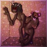 1:1 anthro big_butt blush butt butt_grab butt_smother claws clothed clothed/nude clothing deer dizzy dizzy_eyes duo face_in_ass familiar finger_claws gagging growling hand_on_butt hand_on_wall helloimfurry hybrid imagination_(helloimfurry) leaning_on_wall leone_(helloimfurry) male male/male mammal monster nude onomatopoeia shadowed_eyes signature size_difference smothering sound_effects standing star text unusual_anatomy wall_(structure) wood wood_wall