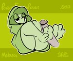 1upgobbo 2023 3_toes ambiguous_gender anthro big_nose big_penis bottomless clothed clothing duo english_text erection feet feet_on_penis foot_fetish foot_play footjob from_front_position generation_1_pokemon genitals green_background green_body green_clothing green_hair green_skin grey_penis hair half-closed_eyes hi_res humanoid humanoid_feet humanoid_genitalia humanoid_penis male male/ambiguous metapod narrowed_eyes nintendo penis plantigrade pointy_nose pokemon pokemon_(species) sex short_hair simple_background sitting soles text thick_thighs toes two-footed_footjob