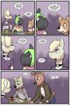 2:3 adolescent alpaca alpaca_girl_(study_partners) anthro asking asking_another base_three_layout blockage_(layout) camelid canid canine canis cervine clothed clothing comic coyote deer dialogue domestic_dog english_text excusing female five_frame_image food four_frame_grid headgear headwear herding_dog hi_res hijab horizontal_blockage jake_(study_partners) justin_(study_partners) male mammal number pastoral_dog question questioning_tone ratih_(study_partners) red_deer religious_clothing religious_headwear requesting rhinoceros speech_bubble study_partners sumatran_rhinoceros talking_to_another text thanking three_row_layout thunderouserections welsh_corgi yes-no_question young young_anthro