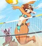 Rating: e
ID: 4807338
Date: 2024-05-25 21:00:39 -0400
Status: active
Score: 143
action_pose anthro antlers ball bikini bikini_bottom bikini_bulge bikini_top black_nose bovid brown_body brown_fur bulge caprine clothed clothing crossdressing day deer detailed_bulge drawpanther duo ear_piercing ear_ring eyebrow_piercing facial_piercing fur goat green_eyes hair hi_res horn male mammal motion_lines net outside piercing playing_sport plexel pose ring_piercing rowan_(drawpanther) short_tail skimpy_bikini sky sport string_bikini sun swimwear tail triangle_bikini two-piece_swimsuit volleyball_(ball) volleyball_net white_hair post #4807338