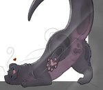 animal_genitalia anus balls butt chesawyiin_(cloudweaver) feral fully_sheathed fur genitals hi_res male mammal mustelid otter paws presenting presenting_hindquarters pressing_against purple_body purple_fur raised_tail resachii sheath smug_face tail