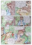 abs absurd_res anthro balls barazoku bear big_pecs black_nose blue_clothing blue_eyes blush blush_lines bodily_fluids brown_body brown_eyes brown_fur brown_hair bulge challenge clothed clothing comic comic_panel cum cum_covered cumshot dashthefox dialogue duo ejaculation erection forehead_kiss forest forest_background fur genital_fluids genitals gesture grass green_body group hair hand_gesture heart_after_text heart_symbol hi_res kai_(dash_fox) kerchief kissing lizard lying_on_ground male male/male mammal manly marteau messy mustelid nature nature_background nikel nipples obliques on_ground open_clothing open_mouth open_shirt open_topwear otter pecs penis pink_nipples pink_penis plant pointing pointing_at_another purple_eyes red_clothing reptile scalie shirt shocked speech_bubble surprise surprised_expression sweat sweatdrop thumbs_up tired topwear traditional_media_(artwork) tree trio underwear waving_hand whiskers white_clothing