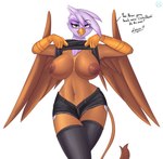 absurd_res anthro anthrofied areola avian belt big_breasts bottomwear breasts brown_areola brown_nipples clothed clothing conditional_dnp cutoffs degradation denim denim_bottomwear denim_clothing female friendship_is_magic gilda_(mlp) gryphon hasbro hi_res huge_breasts humiliation innuendo insult insulting_viewer legwear my_little_pony mythological_avian mythological_creature mythology navel navel_piercing nexcoyotlgt nipples piercing raised_clothing raised_topwear shorts skimpy sly small_waist solo teasing thigh_highs topwear touch_denial trigger_word wide_hips wings