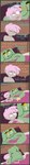 8_panel_comic absurd_res anthro bed butt chain_(shane_frost) comic dialogue domestic_pig duo english_text female furniture green_body hair hi_res human larger_female long_image male male/female mammal monster nabaul_(shane_frost) pink_hair red_eyes shane_frost size_difference suid suina sus_(pig) tall_image text tusks wild_boar