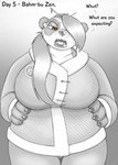 2015 amber_eyes anthro bahm-bu bear big_breasts breasts christmas christmas_clothing claws clothing drxii female giant_panda hi_res holidays huge_breasts mammal solo tagme teeth traditional_media_(artwork) undressing