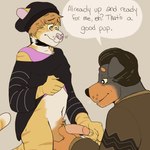 Rating: e
ID: 5599401
Date: 2025-05-26 09:51:02 -0400
Status: active
Score: 55
1:1 5_fingers absurd_res age_difference anthro belly big_belly black_body black_fur black_hair black_nose blush brown_body brown_fur canid canine canis chuck_(p_rindustries) clothed clothing clothing_lift collar crouching daddy_kink dialogue dobermann domestic_cat domestic_dog dominant english_text feet felid feline felis fingers fur genitals hair hi_res holding_penis humanoid_genitalia humanoid_penis male male/male mammal p_rindustries pantsless pantsless_male penis pink_clothing pink_nose pink_shirt pink_topwear pinscher shirt size_difference slightly_chubby standing striped_body striped_fur stripes stubble submissive sweater tail tan_body tan_fur text toes topwear whisker_spots white_body white_fur will_(p_rindustries) wrinkles post #5599401