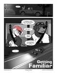 2022 age_difference anthro anthro_on_anthro beanie braeburned canid canine canis car clothed clothing comic dalmatian dialogue digital_media_(artwork) dog_tags domestic_dog driving duo_focus english_text eyewear first_page glasses group hair hair_over_eye hat headgear headwear hi_res inside_car inside_vehicle male male/male mammal mastiff molosser mostly_offscreen_character mr._calloway_(braeburned) older_male one_eye_obstructed rottweiler seatbelt sitting speech_bubble tattoo text title topwear trio truck url vehicle wes_(braeburned) younger_male