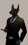 2023 5_fingers absurd_res anthro artist_name belt black_belt black_body black_clothing black_necktie black_nose bottomwear business_suit canid canine canis car carrying_another clothing colored digital_drawing_(artwork) digital_media_(artwork) domestic_dog ear_piercing eyewear female fingerpads fingers footwear glasses group hairless hairless_dog hi_res holding_object human in_hand larger_anthro larger_male macro male mammal motor_vehicle necktie pants pawpads piercing prick_ears primitive_dog shoes shorts signature simple_background size_difference smaller_female smaller_human suit sunglasses taylor_(taylornoir) taylornoir vehicle white_clothing xoloitzcuintli