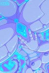 2021 2:3 4_fingers abs abstract_background absurd_res andromorph anthro anus biped blue_and_white blue_anus blue_inner_pussy blue_markings blue_pussy claws clitoris colored cyan_clitoris digital_drawing_(artwork) digital_media_(artwork) enlarged_clitoris finger_claws fingers genitals grey_body hi_res intersex komuros low-angle_view machine male_(lore) markings monochrome mouth_closed muscular muscular_andromorph muscular_anthro muscular_intersex naudiz_(artist) nipples nude pecs presenting presenting_pussy pussy raised_tail robot shaded signature solo spread_legs spread_pussy spreading synth_(vader-san) tail tongue