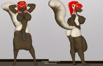 2016 3d_(artwork) anthro areola balls big_balls big_breasts big_penis breasts brown_body brown_fur digital_media_(artwork) fur genitals gulonine gynomorph hair honiahakawolf huge_balls hyper hyper_balls hyper_genitalia intersex mammal mustelid musteline navel nipples nude penis red_hair shyra_(deonwolf) solo thick_thighs white_body white_fur wolverine