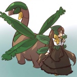 1:1 alternate_species brown_hair cosplay duo female feral generation_3_pokemon hair hitec human humanized mammal nintendo parody pokemon pokemon_(species) rozen_maiden suiseiseki tropius