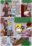 2015 ailurid anthro babystar biped canid canine canis clothing comic detailed_background dialogue digital_media_(artwork) eeveelution english_text eyewear female flareon fox fur gemma_polson generation_1_pokemon glasses hair hi_res hybrid male mammal nicole_murdock nintendo pokemon pokemon_(species) rasile_murdock red_panda rodent sciurid shirt souffle_murdock standing text topwear tree_squirrel wolf young young_anthro