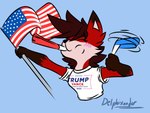 4:3 aeline_aaronson_(delphixander) american_flag anthro canid canine countershading delphixander female fox hi_res make_america_great_again mammal politics red_fox simple_background solo true_fox united_states_of_america