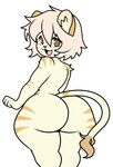 anthro big_butt bubble_butt butt felid feline finn_(itsjay) hair happy hi_res huge_butt huge_thighs jutsapostion lion male mammal nervous nude pantherine presenting short_hair solo thick_thighs