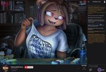 Rating: s
ID: 5646009
Date: 2025-06-16 10:27:19 -0400
Status: active
Score: 15
anthro bear big_breasts bombay_(artist) breasts clothed clothing english_text female frenlivet_(bombay) greeting hi_res large_shirt livestream mammal solo stream_chat text post #5646009