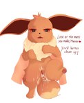 absurd_res after_sex ambiguous_gender ambiguous_pov anxiousfurball bodily_fluids brown_body brown_fur cum cum_in_ass cum_in_pussy cum_inside disembodied_hand duo eevee english_text female feral first_person_view fur generation_1_pokemon genital_fluids genitals hi_res holding_another human human_pov male male_(lore) mammal nintendo pokemon pokemon_(species) pov_hands presenting presenting_pussy pussy sweat text yellow_body yellow_fur