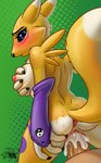 anthro bandai_namco big_breasts blush bodily_fluids breasts canid cum cum_in_pussy cum_inside digimon digimon_(species) duo female genital_fluids genitals hi_res humanoid_genitalia humanoid_penis male male/female mammal penetration penis pussy renamon sweat vaginal vaginal_penetration violet_opossum_typewriter