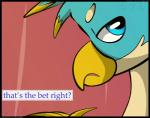 anthro avian beak blue_body blue_eyes comic dialogue english_text flash_draw friendship_is_magic gallus_(mlp) gryphon hasbro japanese_text male mammal my_little_pony mythological_avian mythological_creature mythology solo text