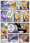 anthro clothed clothing comic dialogue duo facial_hair fan_character female fish hi_res male marine nickelodeon pancaketiffy robert_(pancaketiffy) sea_sponge smile spanish_text speech_bubble spongebob_squarepants style_emulation text toony translation_check translation_request