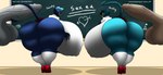 2021 5_fingers 5h4m3l355 absurd_res anthro aunt_molly_(nitw) balls big_balls big_breasts big_butt big_penis blue_body blue_fur breasts butt candy_borowski chalkboard clothing domestic_cat felid feline felis female fingers footwear fur genitals group hi_res high_heels huge_balls huge_breasts huge_butt huge_penis humanoid_genitalia humanoid_penis hyper hyper_breasts hyper_genitalia hyper_penis inside male male/female mammal night_in_the_woods penis shoes skullman777 standing tail text