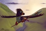 armor avian avian_feet bardiche beak digital_media_(artwork) doesnotexist feral flying gryphon melee_weapon mythological_avian mythological_creature mythology paws polearm saewin solo weapon