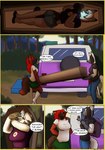 anthro brown_body brown_fur canid canine canis carrying_another clothed clothing coffin comic dialogue domestic_dog female fox fur group hair hi_res kransy_(mysterybloger3013) mammal medium_truck pickles-hyena red_hair truck_(vehicle) van vehicle willow_(mysterybloger3013)