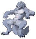 abs anthro blizzard_entertainment canid claws fangs fur hi_res male mammal muscular muscular_anthro muscular_male notsophatmatt nude pecs solo teeth warcraft were werecanid worgen