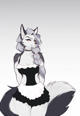 Rating: s
ID: 5711084
Date: 2025-07-15 18:12:27 -0400
Status: active
Score: 81
anthro beozar breasts canid canid_demon canine canis cleavage clothed clothing demon digital_media_(artwork) female fur hair hellaverse hellhound helluva_boss hi_res loona_(helluva_boss) maid_uniform mammal mythological_canine mythological_creature mythology ponytail red_sclera simple_background smile solo standing tail topwear uniform white_body white_fur post #5711084