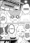 ayaka canid canine canis comic dialogue domestic_dog english_text feral hanako_(ayaka) husky kyappy mammal monochrome nordic_sled_dog shiba_inu shibeta spitz text