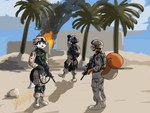 Rating: s
ID: 5155130
Date: 2024-11-01 21:48:22 -0400
Status: active
Score: 3
anthro armor army avian beak bird black_beak black_body black_feathers black_fur blue_body blue_eyes blue_feathers body_armor border_collie building building_destruction burning canid canine canis clothing cloud collie corvid desert destruction dialogue domestic_dog eyewear feathers fire fur gesture glasses gloves green_eyes group gun handwear herding_dog hi_res iraq_war knee_pads magpie_(corvid) male mammal military military_helmet military_uniform muddy_(artist) orange_body orange_fur oscine palm_tree passerine pastoral_dog plant ranged_weapon rifle rifle_scope rodent sciurid sheepdog simple_background sky smoke smoke_grenade standing tony_(muddy) tree tree_squirrel trio uniform weapon post #5155130