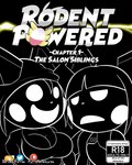 4:5 absurd_res ace_(rodent_powered) aeris_(rodent_powered) anthro big_breasts black_background bob_cut breasts comic cover cover_art cover_page duo english_text female generation_2_pokemon hair hi_res kerchief nintendo outline pichu pokemon pokemon_(species) pokemon_mystery_dungeon rodent_powered_(softestpuffss) semi-anthro sibling_(lore) simple_background softestpuffss spike_chunsoft text trans_(lore) white_outline zipper