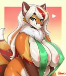 Rating: q
ID: 5460940
Date: 2025-03-27 23:26:50 -0400
Status: active
Score: 72
absurd_res anthro areola belly big_breasts breasts brown_ears brown_nose canid canine clothing countershading exposure_variation eyebrow_through_hair eyebrows female fox fur green_sling_bikini hair heart_symbol hi_res highlights_(coloring) huge_breasts huge_filesize looking_at_viewer mammal mizky multi_tail multicolored_body multicolored_fur neck_tuft nipples one-piece_swimsuit orange_body orange_fur orange_highlights overweight overweight_female pink_areola pointy_ears prick_ears red_highlights slightly_chubby sling_bikini smile solo swimwear tail teal_eyes translucent translucent_hair tuft white_belly white_body white_countershading white_fur white_hair yellow_body yellow_fur post #5460940