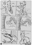 2013 3_toes ahastar ahastar_(artist) anthro bolt_(diablo_the_rex) collaboration comic deinonychus diablo_the_rex dinosaur dragon dromaeosaurid duo english_text european_mythology extreme_size_difference feet feral foot_fetish foot_focus foot_lick foot_play greyscale hi_res larger_feral licking male male/male monochrome mythological_creature mythological_scalie mythology prehistoric_species reptile scalie size_difference smaller_anthro speech_bubble text theropod thought_bubble toes tongue western_dragon