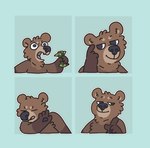 2020 anthro bear black_eyes black_nose black_pawpads brown_body brown_fur ccartstuff digital_drawing_(artwork) digital_media_(artwork) drakeposting flat_colors fur hi_res holding_money holding_object male mammal meme money mouth_closed nude open_mouth pawpads roll_safe shut_up_and_take_my_money smile solo sticker_pack