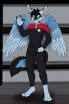 Rating: s
ID: 5614641
Date: 2025-06-01 16:55:10 -0400
Status: active
Score: 1
2:3 anthro black_hair blue_body blue_fur canid canine claws clothing deerwalker dracony_windfall feathers fennec_fox fingerpads fox fur green_eyes hair hi_res looking_at_viewer male mammal pawpads simple_background smile smiling_at_viewer solo star_trek tail toe_claws true_fox uniform voyager_(spacecraft) whiskers wings post #5614641