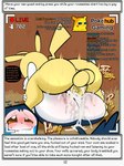 absurd_res anthro blush bodily_fluids chat cum duo emolga english_text eyewear female female_penetrated from_front_position generation_1_pokemon generation_5_pokemon genital_fluids glasses hay hi_res livestream looking_pleasured male male/female male_penetrating male_penetrating_female mating_press narration nintendo penetration pikachu pokemon pokemon_(species) pokemon_mystery_dungeon profanity rodent_powered_(softestpuffss) sex skye_(rodent_powered) softestpuffss spike_chunsoft summer_(rodent_powered) text trans_(lore) trans_man_(lore) wall_(structure) wood wood_wall