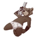 2021 anthro armor biped black_nose briefs brown_body brown_fur bulge cheek_tuft clothed clothing digital_media_(artwork) dipstick_ears ear_markings facial_markings facial_tuft fingers fluffy fluffy_tail frown fur guardians_of_the_galaxy gun head_markings holding_gun holding_object holding_ranged_weapon holding_weapon iztli looking_aside male mammal markings marvel mask_(marking) multicolored_body multicolored_ears multicolored_fur navel partially_clothed procyonid raccoon ranged_weapon ring_(marking) ringed_tail rocket_raccoon shaded short_anthro short_male simple_background solo striped_markings striped_tail stripes tail tail_markings tighty_whities topless topless_anthro topless_male tuft underwear vambrace weapon whiskers white_background white_briefs white_clothing white_ear_tips white_underwear