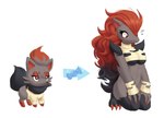 Rating: q
ID: 930145
Date: 2016-06-28 11:53:39 -0400
Status: active
Score: 220
2016 anthro anthrofied black_body black_fur black_hair blush bodily_fluids breasts candy canid canine claws cleavage clothed clothing dessert directional_arrow evolution_(transformation) evolutionary_family eyelashes female feral feral_to_anthro flying_sweatdrops food fur generation_5_pokemon hair humor mammal manene multicolored_hair nintendo pokemon pokemon_(species) pokemorph rare_candy red_eyes red_hair sequential_arrow simple_background solo sweat sweatdrop sweater topwear torn_clothing transformation two_tone_hair under_boob white_background zoroark zorua post #930145