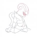 1:1 accelgor anthro anthrofied erection generation_5_pokemon genitals hi_res looking_at_viewer male monochrome nintendo nude penis pokemon pokemon_(species) posexe simple_background solo source_request white_background