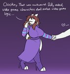 alternate_species anthro big_breasts boots bovid breasts brown_hair caprine clothed clothing digital_media_(artwork) duo english_text female footwear frisk_(undertale) fur goat hair hand_holding heart_symbol high_heeled_boots high_heels legwear long_ears mammal robertge shoes text thigh_boots thigh_highs toriel undertale undertale_(series) white_body white_fur