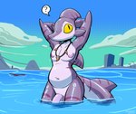 Rating: e
ID: 5389977
Date: 2025-02-22 09:19:26 -0500
Status: active
Score: 86
2025 accident accidental_exposure anthro big_penis black_eyes clothing dorsal_fin elbow_fin felino fin fish flaccid front_view genitals grey_body grey_scales hands_behind_head head_fin hi_res jewelry looking_at_viewer male marine necklace necklace_only nipples nude oblivious outside partially_submerged penis pier_(felino) pink_body pink_nipples pink_scales pupils purple_body purple_scales purple_stripes question_mark raised_arms scales shark shark_tooth_necklace slit_pupils solo speech_bubble striped_body striped_scales stripes tail tail_fin wardrobe_malfunction yellow_sclera post #5389977
