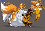 2_tails abdominal_bulge anthro avali avian bird canid canine duo fatal_vore fox foxynoms fur hi_res male male_pred male_prey mammal miles_prower multi_tail multiple_prey oral_vore orange_body pronounced_browridge sega slurping smaller_pred sonic_the_hedgehog_(series) swallowing tail tail_motion tailwag tongue vore yellow_body