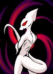 alien anthro big_ears crossed_arms earthbound_(series) gieeg giygas hi_res long_ears long_tail looking_back male nanodude78 nintendo rear_view red_eyes solo standing tail white_body white_ears white_skin