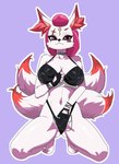 alternative_fashion anthro big_breasts bikini bracelet breasts canid canine chain choker clothing curled_fingers dipstick_tail epic_games facial_scar female fingering fingerless_gloves fortnite fox fur gloves hair hand_between_breasts handwear hi_res hindpaw inner_ear_fluff jewelry kimiko_five-tails mammal markings masturbation multi_tail navel necklace obscured_masturbation paws pink_hair punk scar simple_background solo spread_legs spreading swimwear tail tail_markings the_ashen true_fox tuft two-piece_swimsuit white_body white_fur