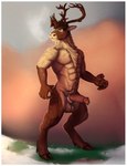 2022 5_fingers abs abstract_background absurd_res animal_genitalia anthro antlers balls biceps big_muscles big_penis blurred_background bodily_fluids body_hair border breath broad_shoulders brown_antlers brown_body brown_fur brown_hair brown_hooves calf_muscles chest_tuft circumcised circumcision_scar cloven_hooves crotch_tuft curled_fingers day deer detailed detailed_fur ears_down ejaculation erection fingers fur fur_hair genital_fluids genital_scar genitals gloves_(marking) grass green_eyes hair happy_trail head_tuft hi_res homogenousrule hooved_fingers hooves horn humanoid_genitalia humanoid_penis hybrid_genitalia hybrid_penis inner_ear_fluff leaking_precum looking_away male mammal markings multicolored_body multicolored_fur muscular muscular_anthro muscular_male narrowed_eyes navel neck_tuft new_world_deer nude outside pecs penis pink_penis pivoted_ears plant precum precum_on_ground precum_string pubes raiz reindeer retracted_sheath scar shaded sheath sheathed_humanoid_penis smaller_version_at_source snow solo standing tail tan_body tan_fur tan_nose thick_penis tuft unguligrade vein veiny_hands veiny_penis warm_colors white_border